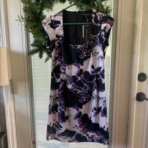 NWT French Connection Purple and Black Sleeveless Mini Sundress